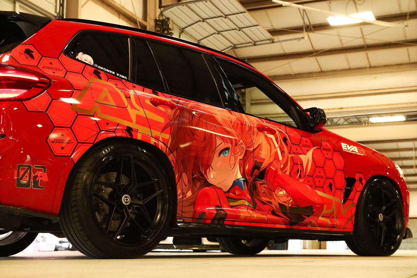 BMW X6M Evangelion itasha — full car view