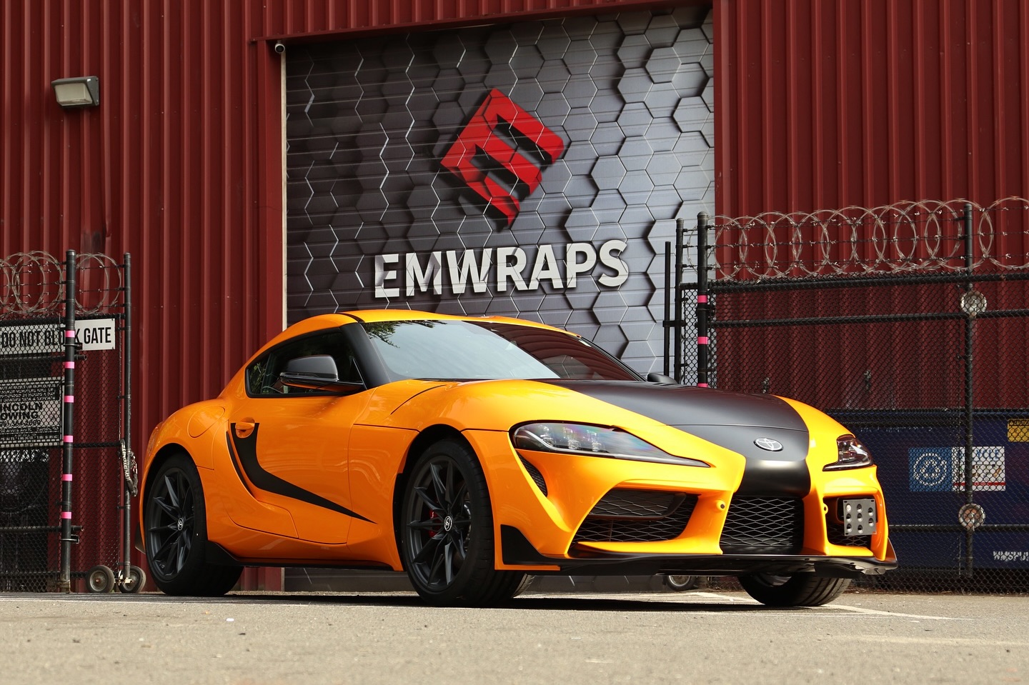 Toyota GR Supra in satin orange color PPF — full body