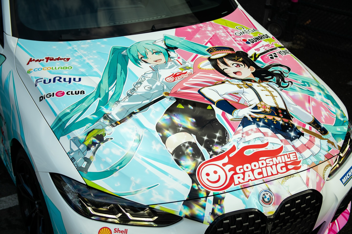 BMW 340i Hatsune Miku itasha wrap — full car view