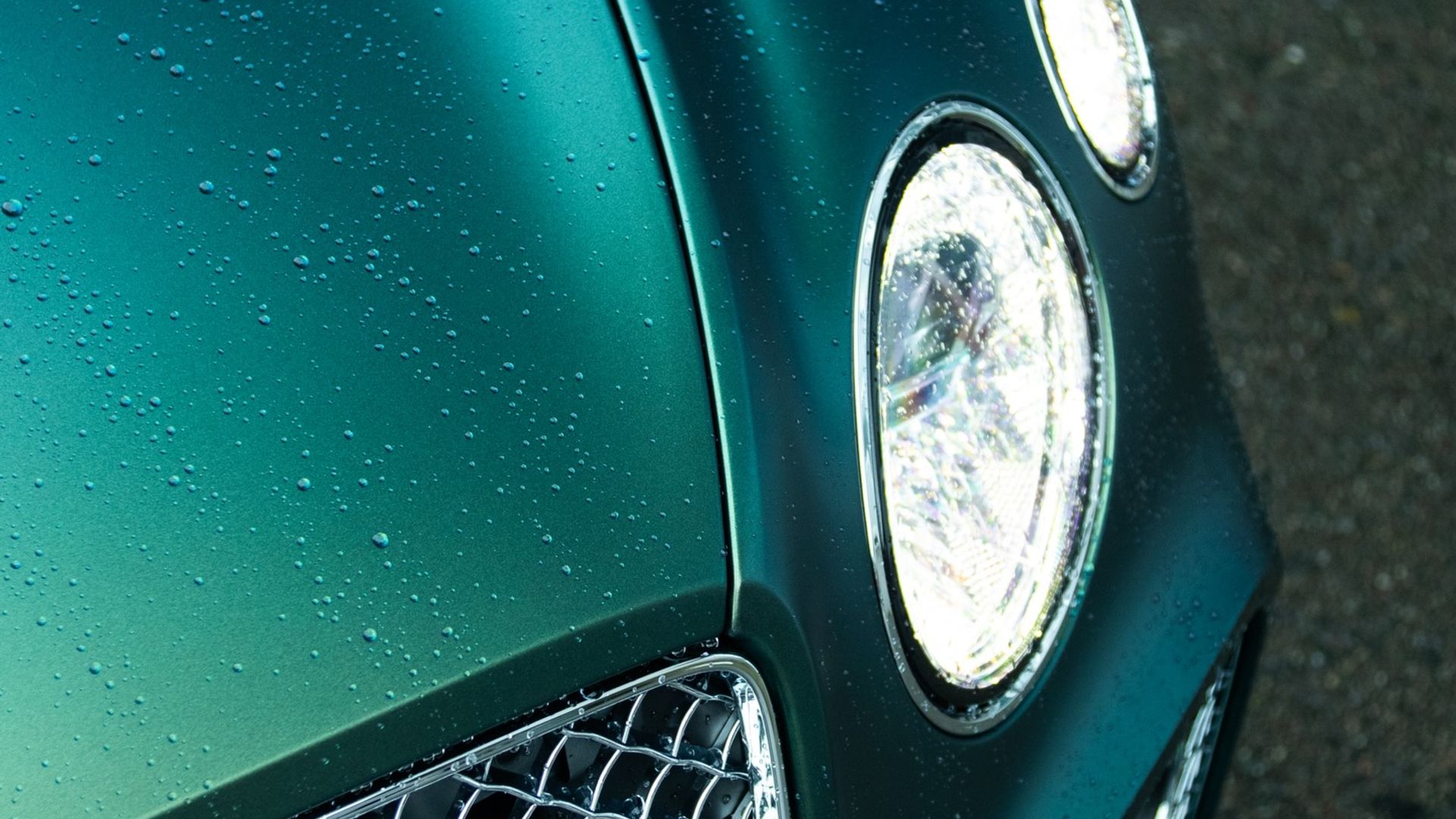 Dark green Bentley Continental GT with water beads on PPF and ceramic coating
