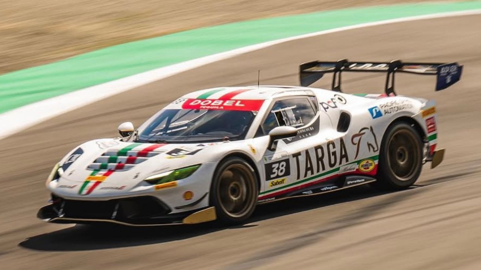 Ferrari 296 Challenge 2025 race livery — full car view